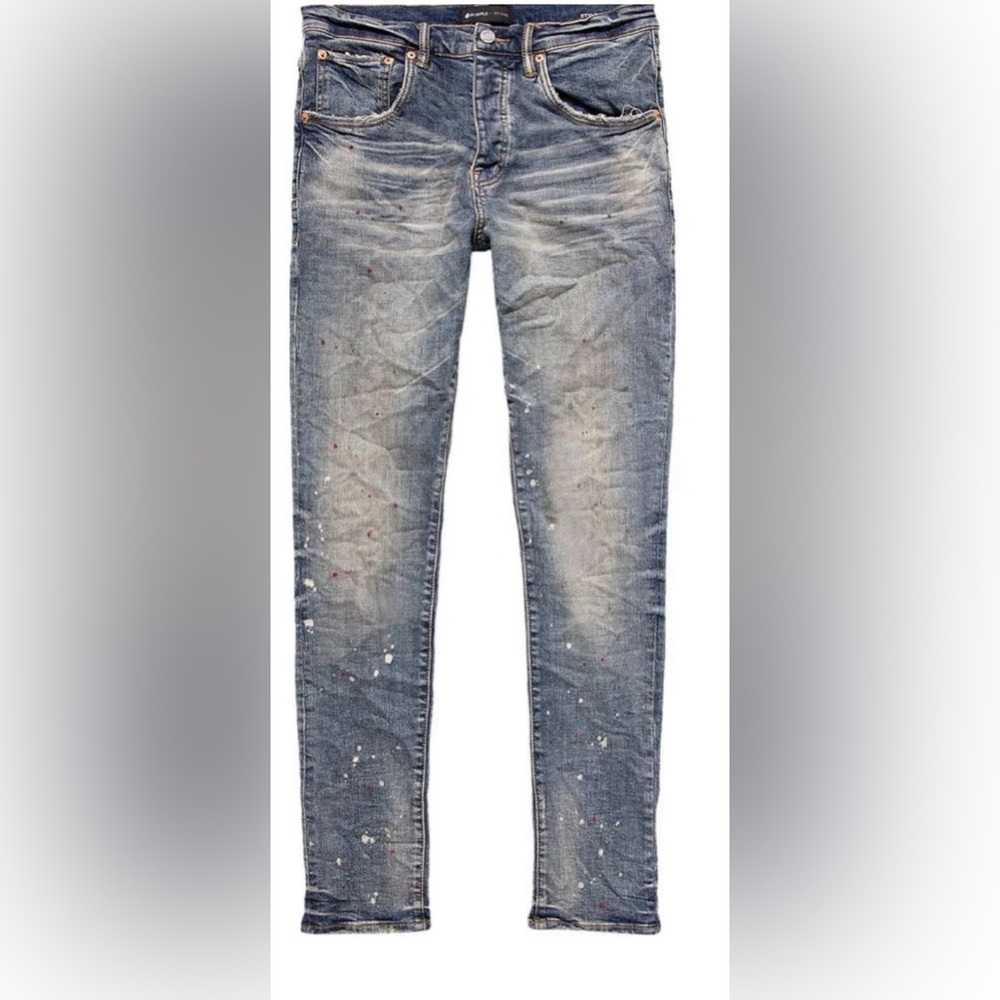 Purple Brand Paint Splatter Denim
